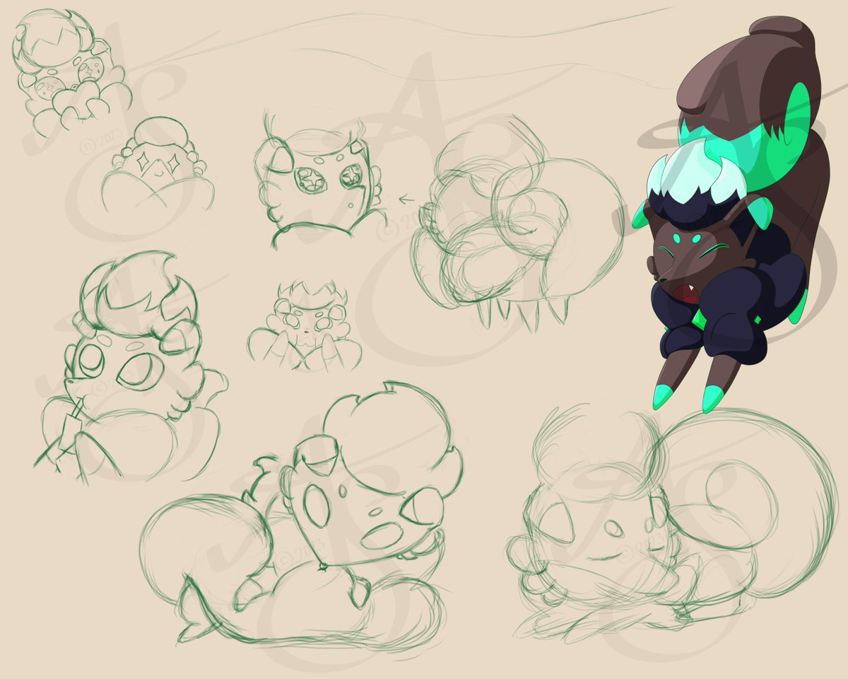 Llayne_Wolfe's tweet photo. Sketches!! I apologize for the delay, but I'd like everyone to meet Sky!

I'd also like to announce that in the coming weeks, I will be working on rebranding myself as an artist! The name of my page will change to AnemoneSky, and Sky will be my new mascot! https://t.co/spflw0Azgs