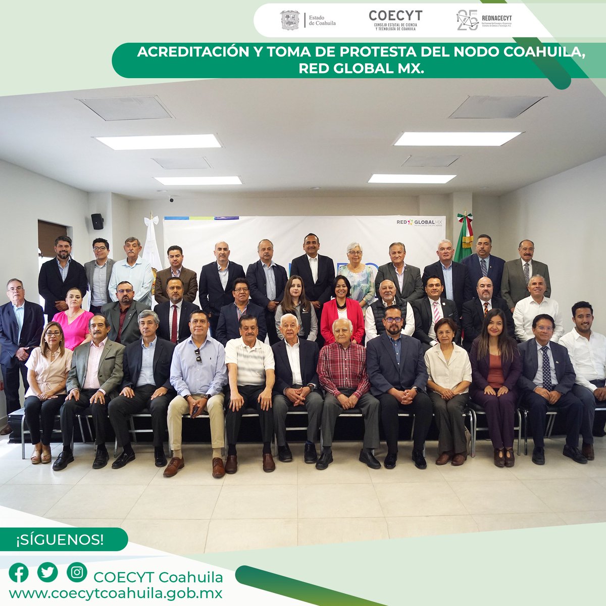 coecytcoahuila's tweet photo. Con el fin de promocionar el desarrollo de México a través de la inserción en la economía del conocimiento, participamos en la Ceremonia de Acreditación y Toma de Protesta del Nodo Coahuila, de la Red Global MX.

@GobDeCoahuila @SEducacionCoah @vmario_garza https://t.co/1NJGlR2VJA