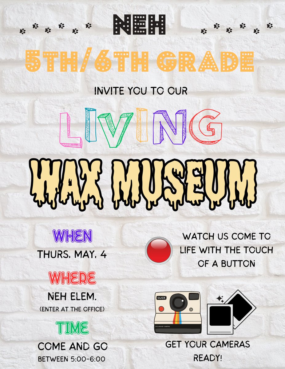 NEHelementary's tweet photo. Come out tomorrow night to watch our celebrities come to life! https://t.co/fcZfTsHoIj