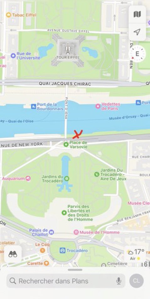 rendez vous lundi 8 mai à 17h aux escaliers qui descendent sur le quai Place de Varsovie (après les jardins du Trocadéro juste avant le pont d’Iéna)