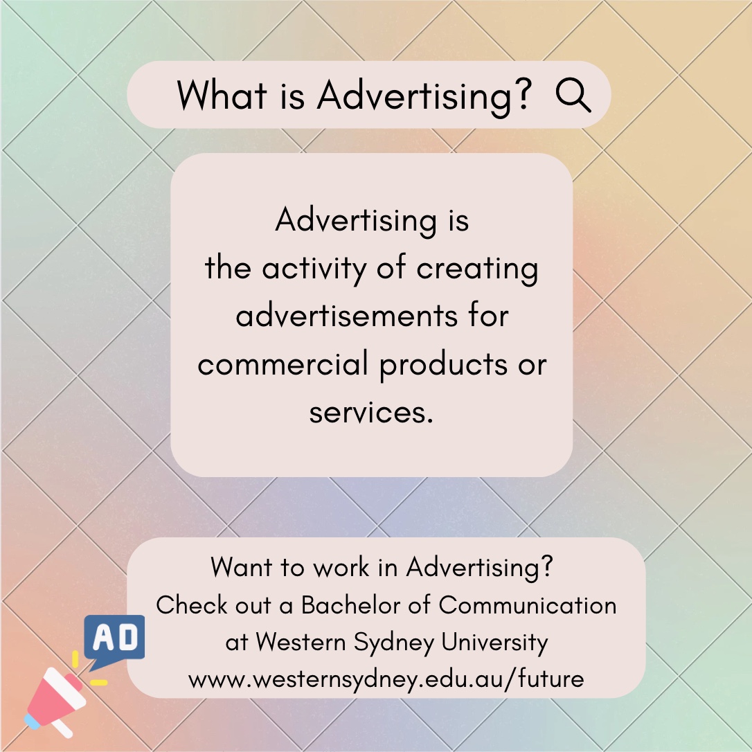 emmmmmmaaaaaaah's tweet photo. Want to work in Advertising? 

Check out a Bachelor of Communications at Western Sydney University at https://t.co/UEIUr9gTHl

#WSU #DC23 #Westernsydneyuniversity #advertising https://t.co/2QH68bLNwa