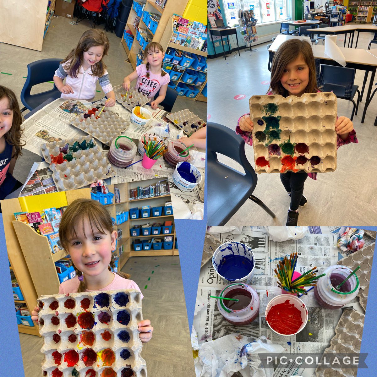 RyanFoleyNLESD's tweet photo. Primaries blue into the library to say yellow today. They red some books and experimented with colour!
@StTeresasSchoo1 @NLESDCA https://t.co/plwEFnK1zt