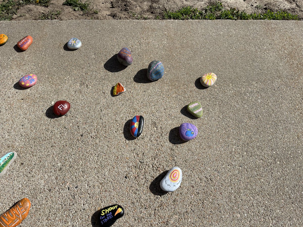 The Kindness Rock Garden is complete! Sr NHS members dug dirt, laid the frame, mulched &amp; added rocks. Jr members painted more rocks to be added this week. Thanks to Mr Mills for making our garden frame &amp; sign. Check out the garden in front of Blair HS. <a href="/BHSBlair/">Blair High School</a> <a href="/NatHonorSociety/">National Honor Society</a>