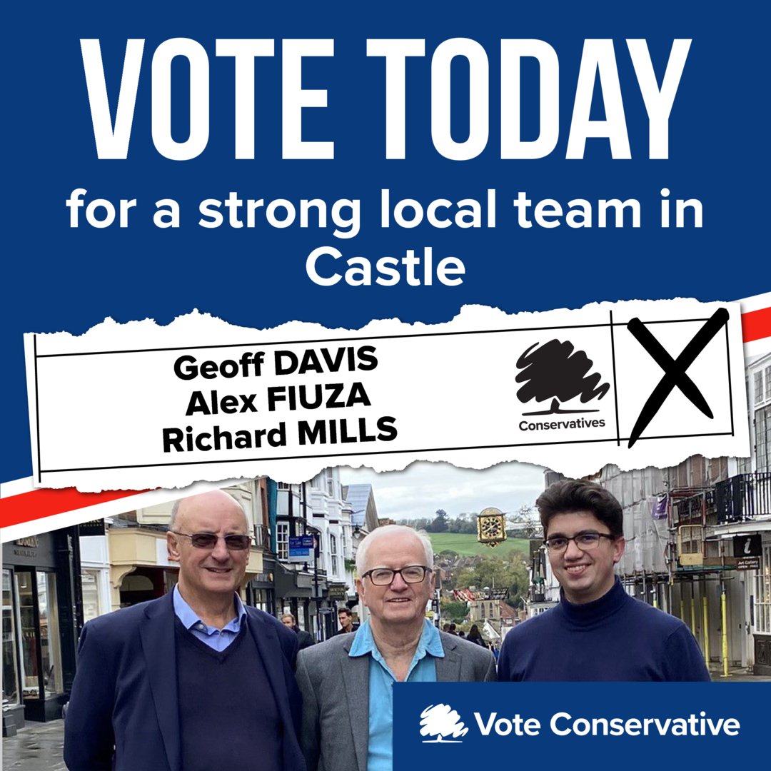 Vote today for Geoff Davis, Alex Fiuza and Richard Mills in Castle.

Conservatives have a plan for a better Guildford with low Council Tax, fairer parking charges and a Council working for you.

Read more about our plan below:

guildfordconservatives.com/local-election…

#VoteConservative
