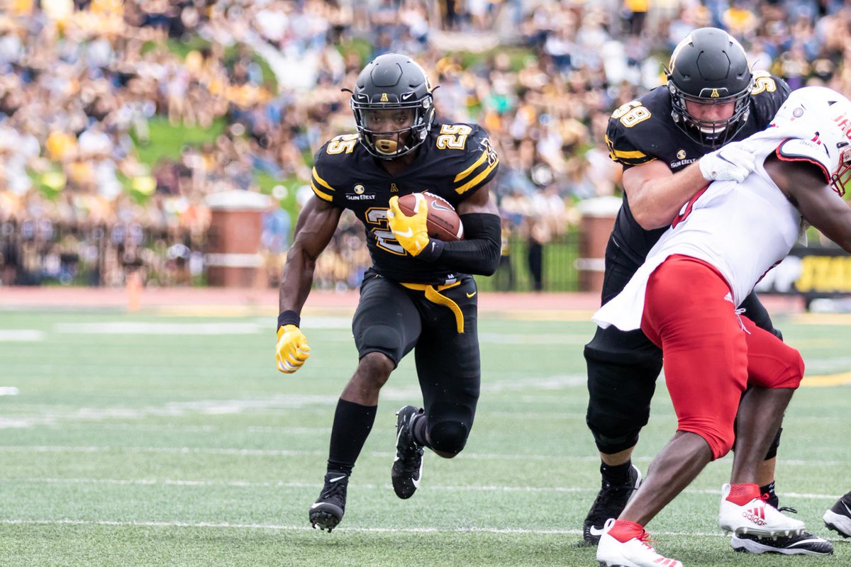 #AGTG Blessed to receive a(n) offer from Appalachian State University⚫️🟡! #AppNation @AppState_FB @CoachRodWest @ChadSimmons_ @JeremyO_Johnson @SWiltfong247 @MohrRecruiting @adamgorney @acaeaglesfball @CoachMichaelSu1 @ALLGASTRNG @GasCrew7v7