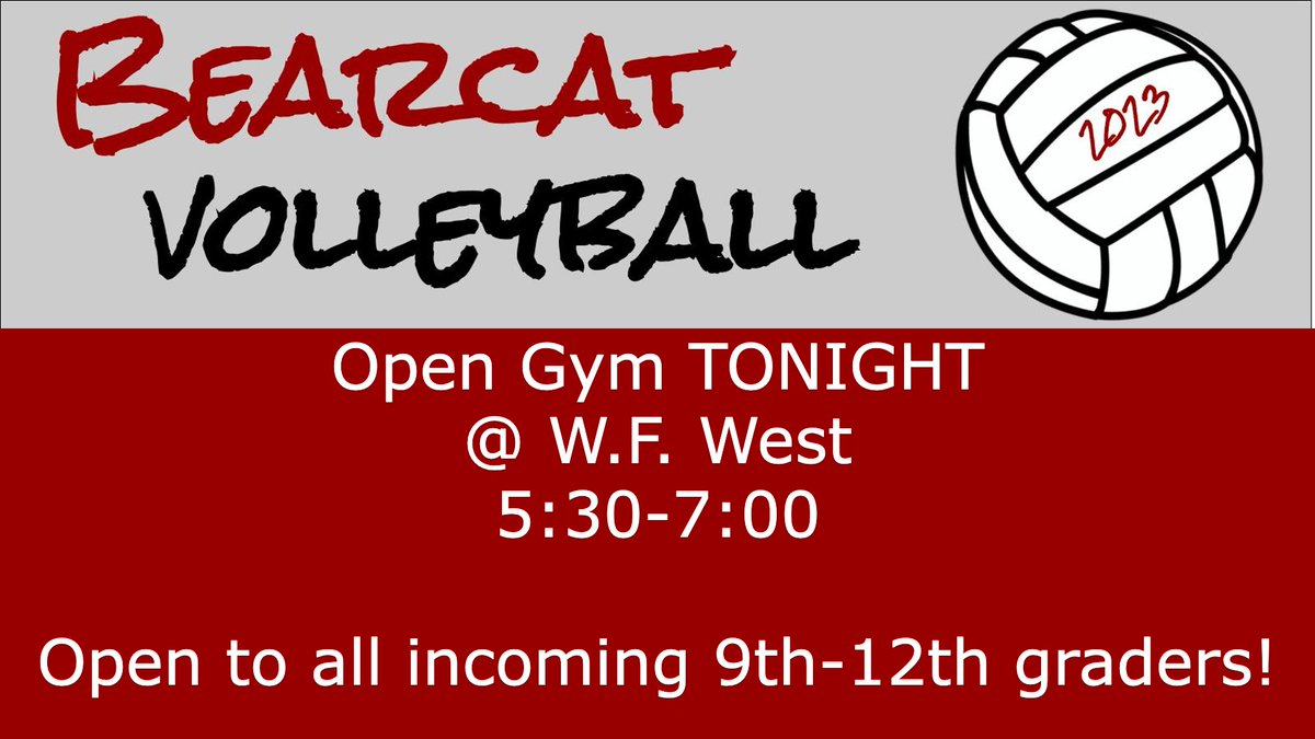 WFWVolleyball's tweet photo. Quick reminder about Open Gym tonight. Hope to see you there! https://t.co/JUUaOnhXJD