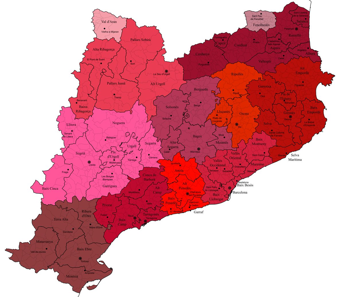 mol_polina's tweet photo. Avui que s'ha creat una nova comarca és un bon moment per recordar que Catalunya no té 43 comarques, en té 57.

No pararem fins poder constituir el país de Salses a Alcanar i de Fraga a Cadaqués. https://t.co/B6flPK9DxP