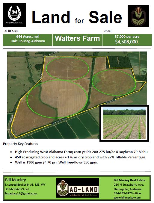 BillMackeyRE's tweet image. Farm Land for Sale Alabama; #farmland #rowcrop #farm #farming #irrigated #corn #soybeans