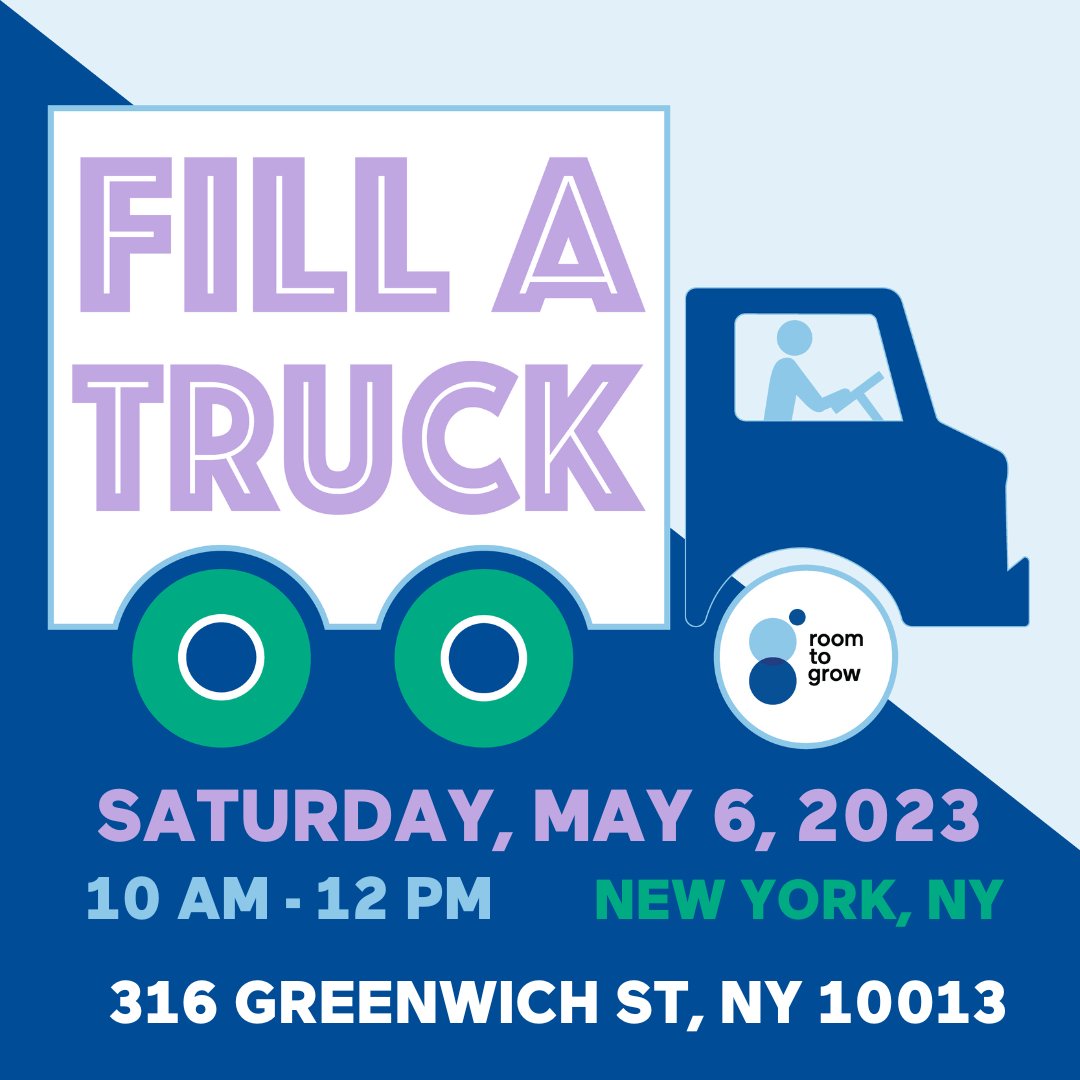 Join us at Cocoon (316 Greenwich St) in #Tribeca on Saturday, May 6 from 10am-12pm at our Fill-A-Truck 🚚 

Drop off your new & like new toddler clothing, toys, and books to help fill urgent needs. Your donation helps support more than 800 families in #NYC.  
See you at Saturday!