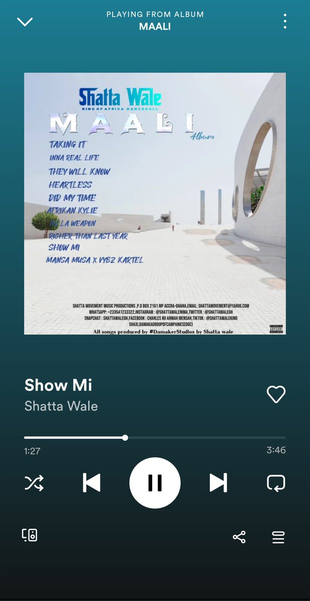 ShowMi is one of my favorite song off Shatta Wale's #MaaliAlbum 🔥which never fails to captivate me. Don't forget to hit play before bed 🔥🔥😴 #MaaliAlbumWorldTour #DTB