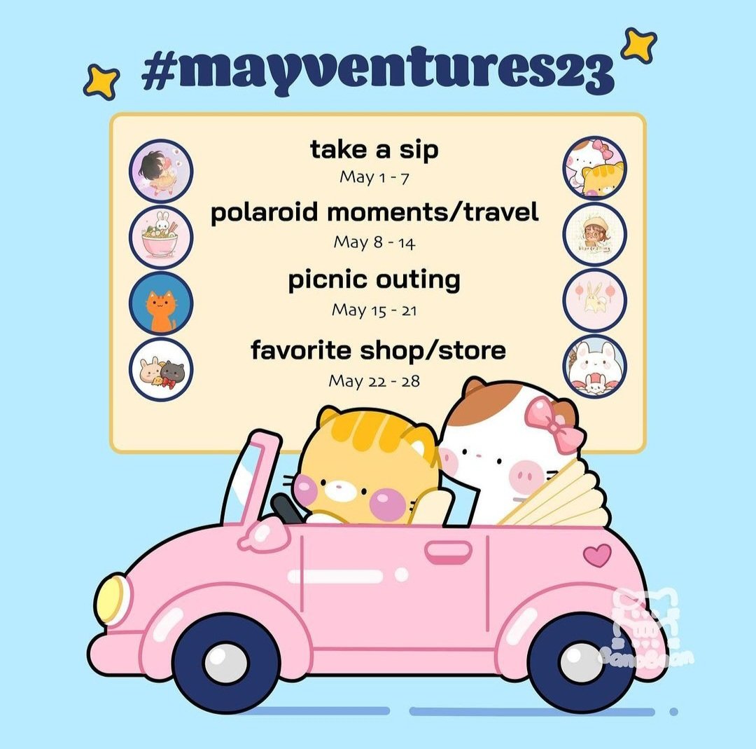 This month I'm gonna be following 2 prompt lists🩷

🌸 Spring with Sanrio
@/leniex.co <a href="/yomihonei/">yoyo 🧸 SH0P OPEN</a> @wasabi_darling <a href="/melyn_art/">melyn 🌱 COMMS OPEN !!</a>
@/drawwithkristi @/shandstudio 

🚙 Mayventures
@/cuteartbywinnie @/i.meawsom 
@/artcr_aze <a href="/cattocorner/">cattocorner • lf artmoots 💌</a> <a href="/bbunkat/">bbunkat</a> @/madcat_isme 
<a href="/bkph8/">ป่านไก่ :)</a> @/sano.bean 

/=IG