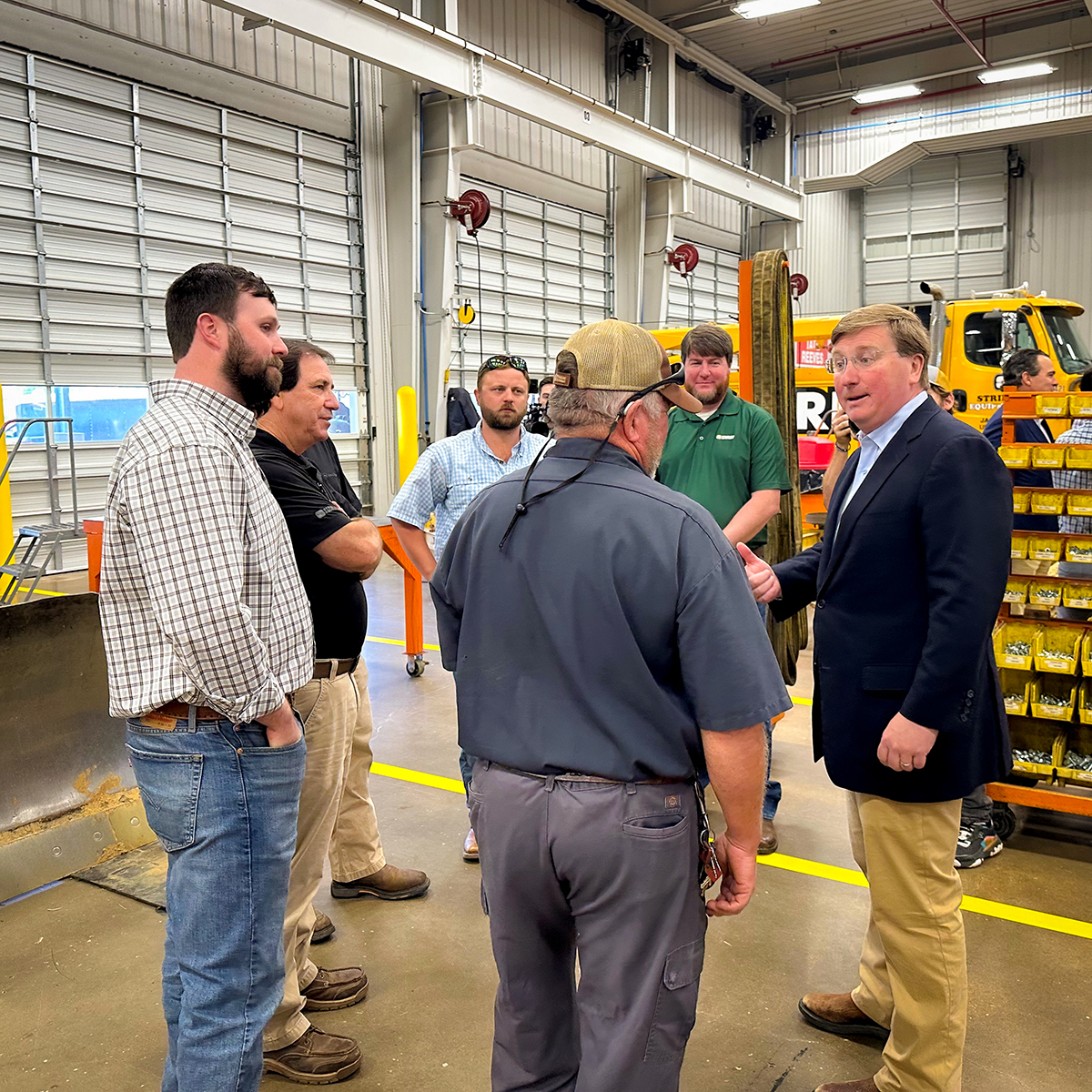StriblingEquip's tweet photo. We’re honored to have hosted Mississippi Governor @tatereeves's re-election campaign launch today at our headquarters in Richland, MS. We’re looking forward to a bright future in Mississippi! https://t.co/bFhKE4k3ph