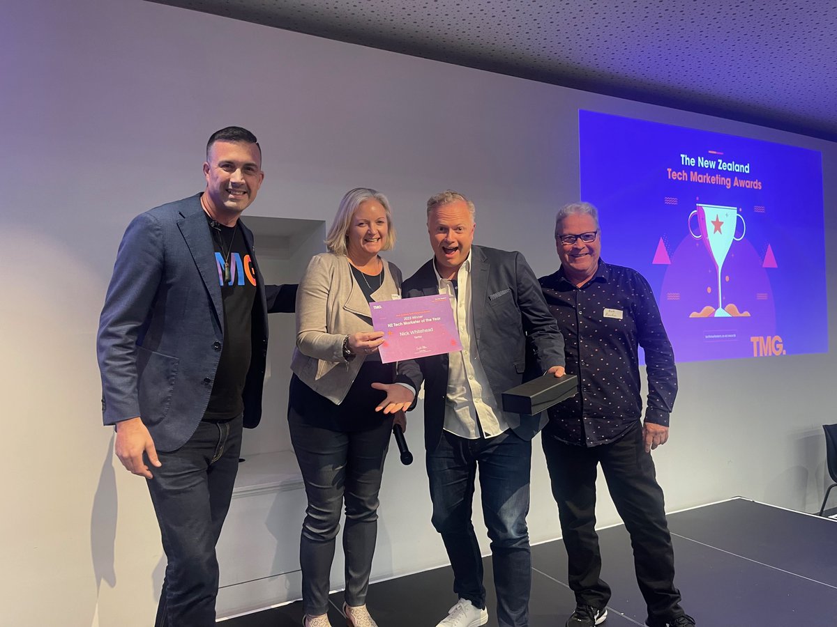The 2023 New Zealand Tech Marketer of the Year. Congratulations Nick Whitehead from <a href="/SerkoOnline/">Serko</a> techmarketers.co.nz/blog/the-winne…