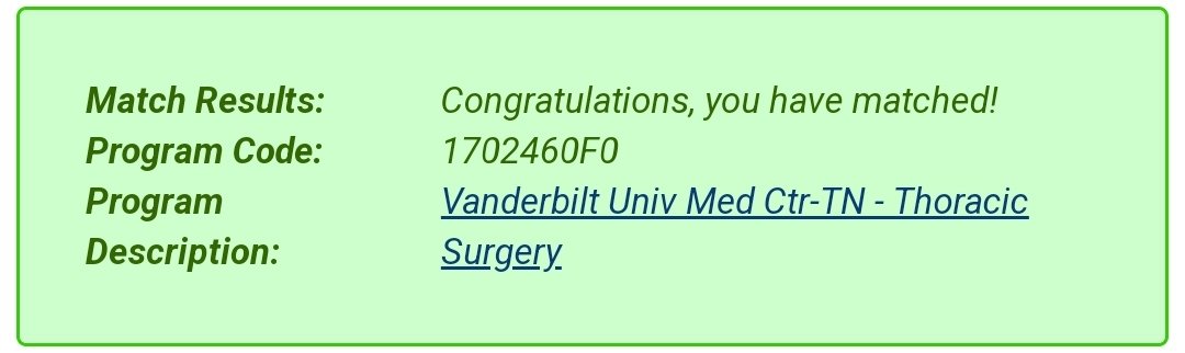 Beyond grateful to announce I've matched into CT Surgery at Vanderbilt! I went from a little girl who wasn't sure she would amount to anything, to the woman who is realizing all of her dreams. Thank you to all who supported me, and those who doubted me! @VUMChealth @CUDeptSurg