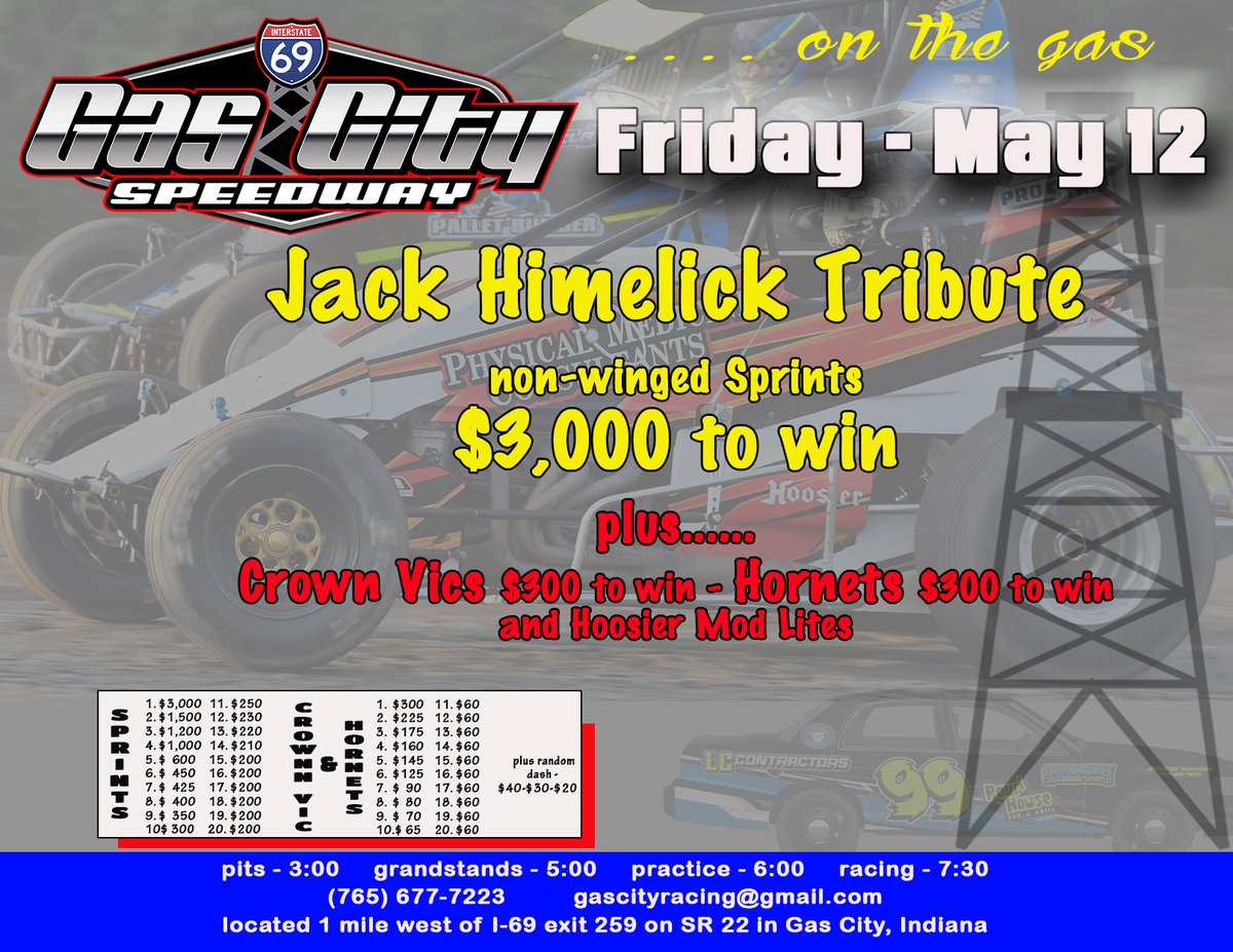 GasCitySpeedway's tweet photo. #onthegas racing returns Friday, May 12 with a biggie for non-winged sprints.... https://t.co/qIURSczsmG