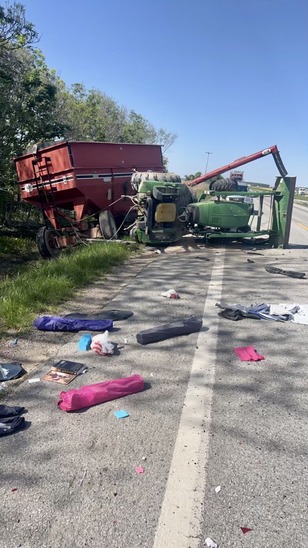Please drive careful in agriculture communities, this happened on 49HWY next to my north farm.