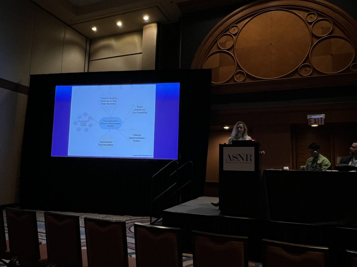 “It’s going to be a #ParadigmShift” and @MariamAboian is here for it! Great holistic talk discussing where we stand in #Radiogenomics #ASNR23 @TheASNR @theASFNR #ImagineQuant #NeuroRad #Neuropath #Radiomics #Genomics