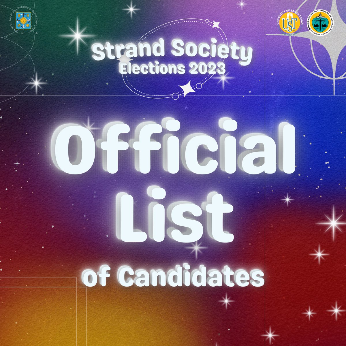 ustshscomelec's tweet photo. 🐯 Thomasians, elections season is not yet over!

🗒️The Official List of Candidates for the UST SHS Strand Society Elections 2023 is now available!

📣 Meet the Candidates of the STEM Society!

(1/3) https://t.co/BxPLbGpsda