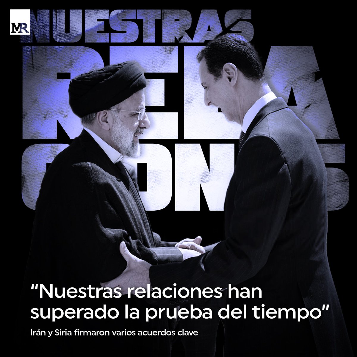 🇮🇷🇸🇾 "Nuestras relaciones han superado la prueba del tiempo": #Irán y #Siria firmaron varios acuerdos clave.

Los presidentes de Siria e Irán, Bashar Asad e Ibrahim Raisi, firmaron acuerdos de cooperación, informó la agencia de noticias IRIB.

#ManifiestoRevolucionario