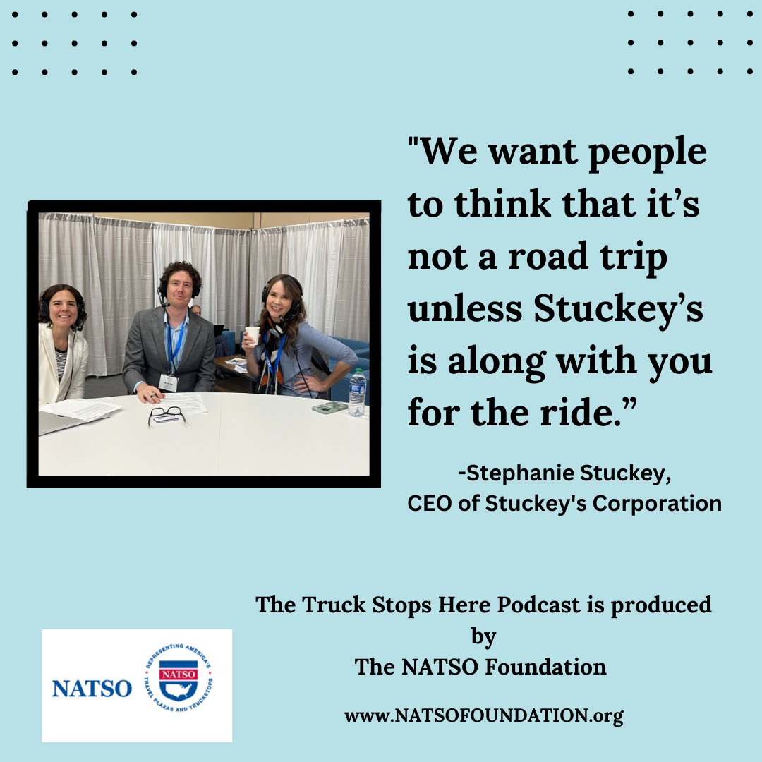 StuckeysPecans's tweet image. Stuckey's CEO, Stephanie Stuckey, speaks to @NATSO_Inc and The Truck Stops Here, where she offers valuable insights and inspiration to help brand and grow your business.  

Tune in now: bit.ly/3AVFd8w

#Stuckeys #Pecans #TravelStops #Podcast #BusinessGrowth  #NATSO