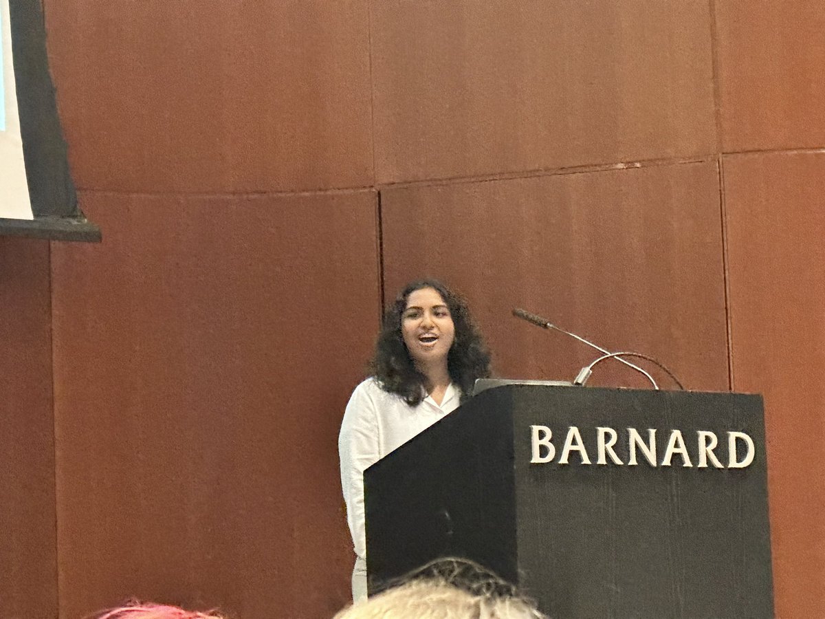 TurkanaMiocene's tweet photo. Today @BarnardCollege undergraduate Sneha Bapana presented her awesome  senior thesis on early &amp; middle Miocene diets and ecology in the #turkanabasin ! She handled all questions with aplomb! Congrats Sneha!! Her advisors @D_R_Green and @kevin_t_uno were beaming. @LamontEarth https://t.co/BOVowiVgrh