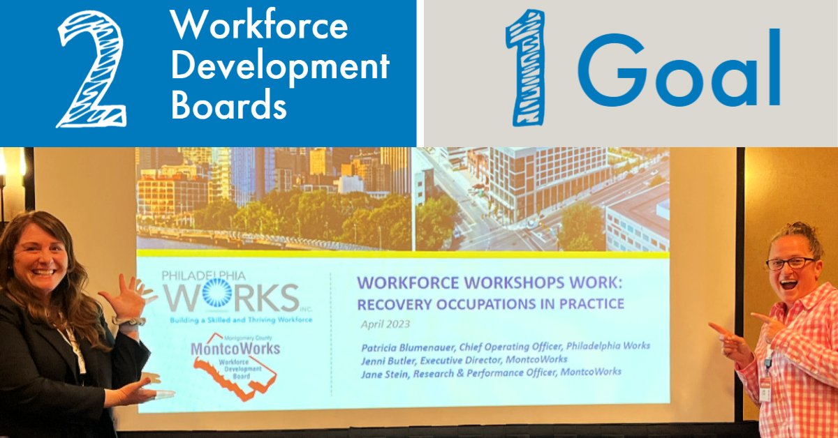 Philaworks's tweet image. @Philaworks and @MontcoWorksNOW presented at @paworkforce's 39th Annual Conference with a workshop about, well... successful workshops! #Built2Thrive  #PWDA  

Philly's Investment Strategy: ow.ly/lHwq50Ofh0H

Montgomery County, PA's workforce plan: ow.ly/NInQ50Ofh0A