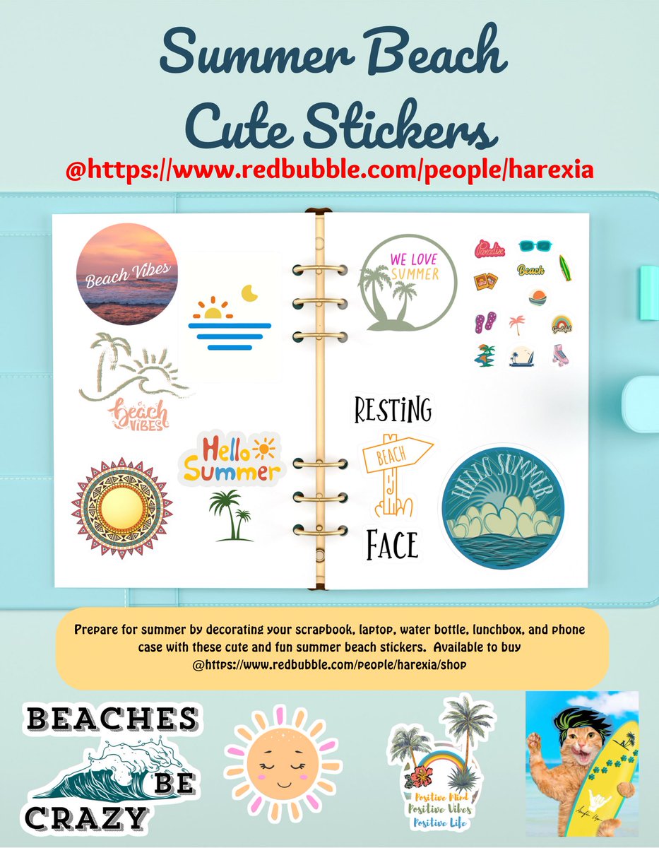 #cutestickers #coolstickers #coolstickers #summerbeach #sticker #Stickers #stickerpacks #stickersforlaotops #stickersforwaterbottles #redbubblestickers #stickeraddicts #stickersforsale #stickerobsessed #beach #summer #summertime #stickersforkids #beachday #holidaylovers #sunset