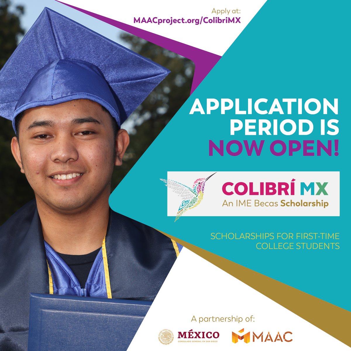 colibrimx1's tweet photo. The application period for our 2023 Colibrí MX scholarship is OPEN! 🎉🙌

The Colibrí MX scholarship provides up to $1,500 in scholarships to eligible Latinx first-time college students. Visit https://t.co/cdKMSAGrNb to apply now through, Fri. June 30. https://t.co/bf5m4iqn21