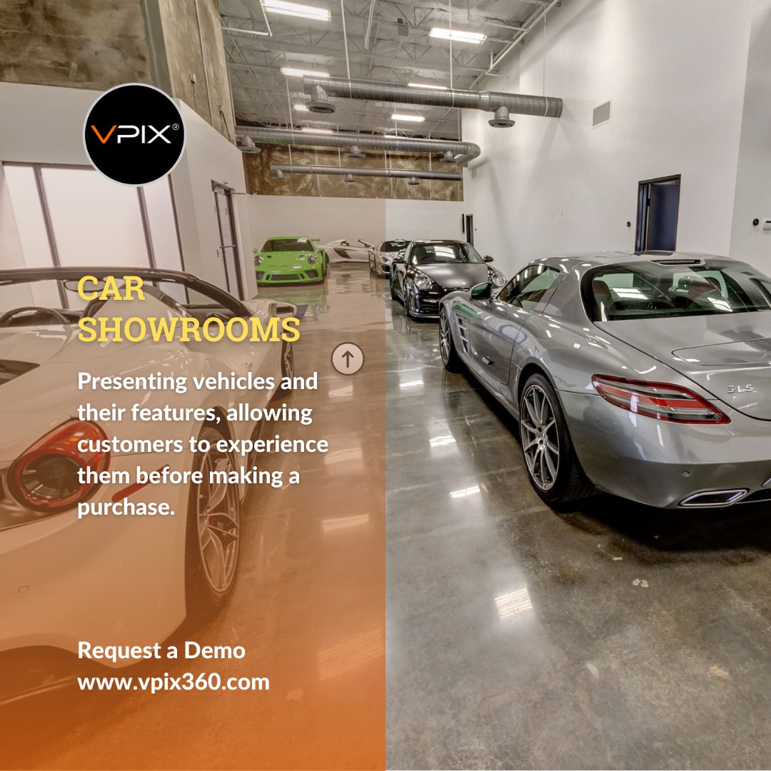 vpix360's tweet photo. Did you know that Car Showrooms need virtual
tours? Presenting vehicles and their features, allowing 
customers to experience them before making a 
purchase. https://t.co/DCep7NA2k2

#dealership #automotivemarketing #carshowroom #virtualtour #360virtualtour #car360 https://t.co/J7h8FY4UGc