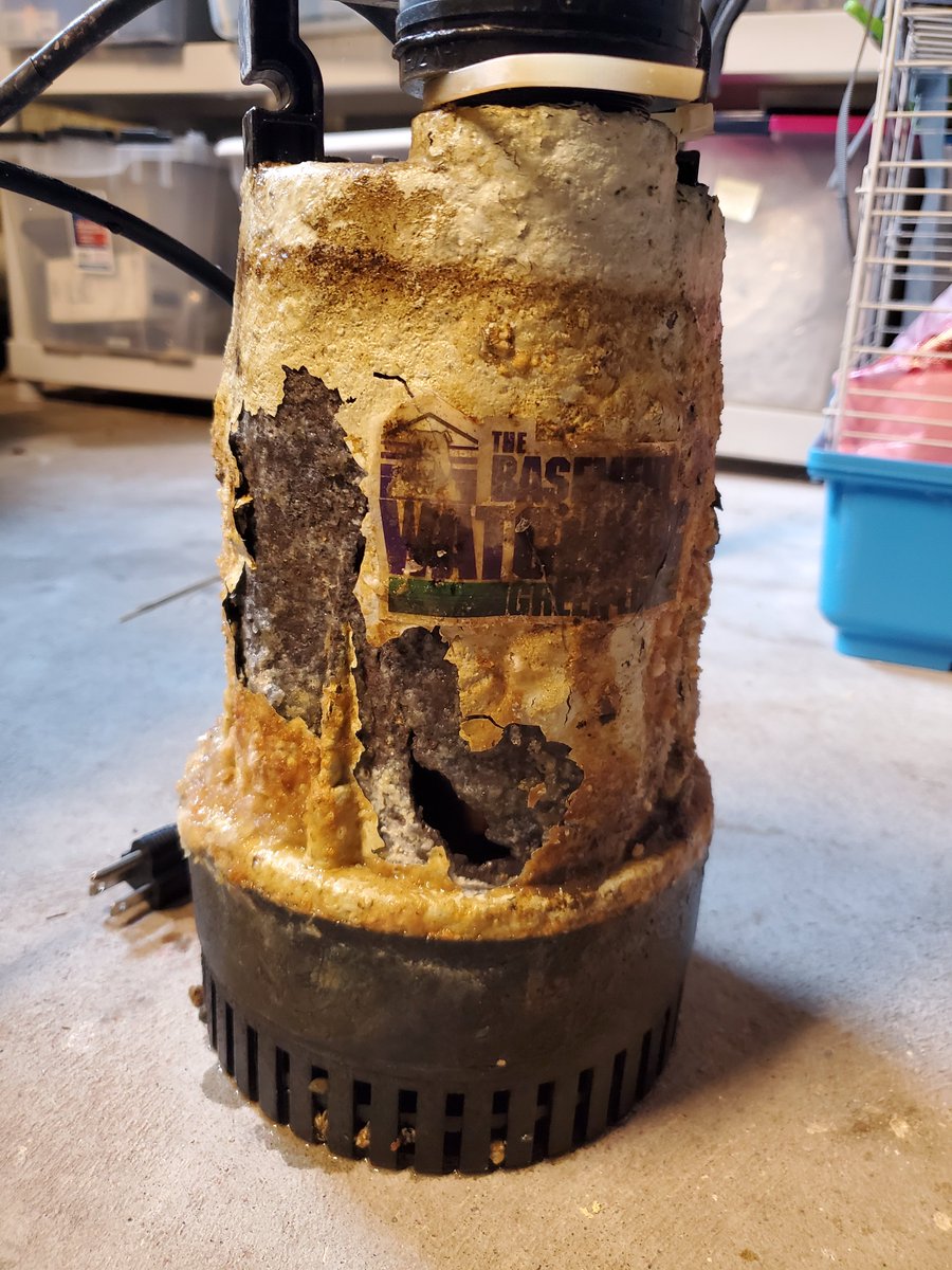 JasonMorse's tweet photo. @WatchdogPumps how long are these supposed to last? After 5 years it's basically disintegrated. Pump it replaced was over 20 years old with no visible corrosion. https://t.co/L7wVzMHjtx