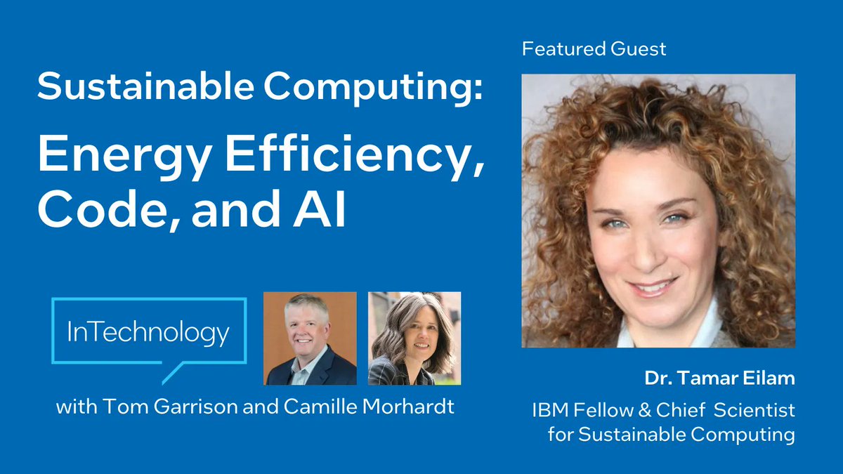 There is no time to wait for embracing #sustainablecomputing to tackle #climatechange. Hear Dr. @tamareilam, @tommgarrison, and me discuss innovative #sustainability solutions in #InTechnology.

Watch: buff.ly/40S8MCC 
Listen: buff.ly/3nkFI90