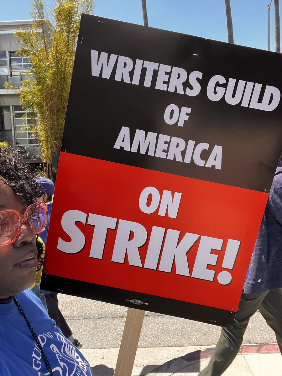 Thank you @WGAWest for fighting for the rights of all writers. Including indie writers/filmmakers like myself. I have been welcomed with open arms at the protests and it is a true honor to stand by you in this fight both yesterday, today and however long it takes! #wgastrike