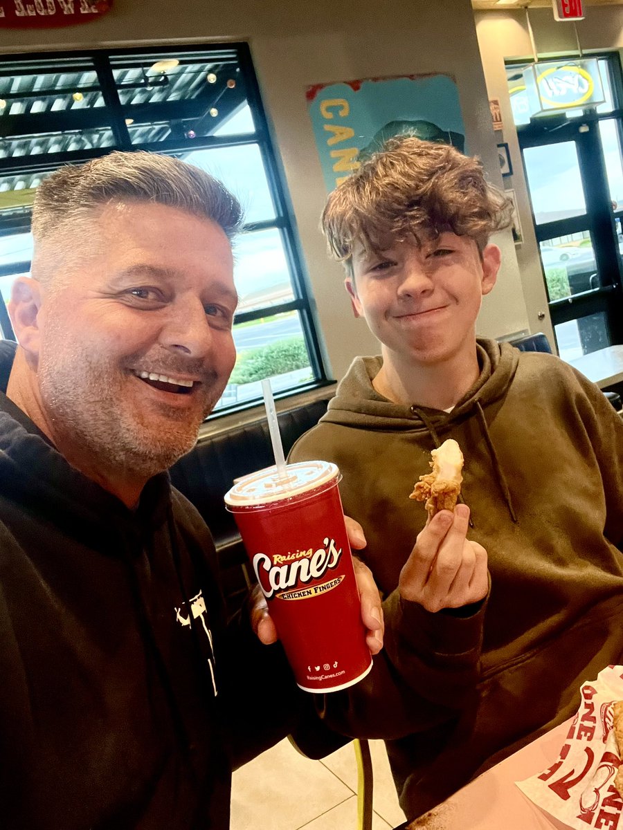 Enjoying @raisingcanes with my son for dinner. #ChickenFingers
