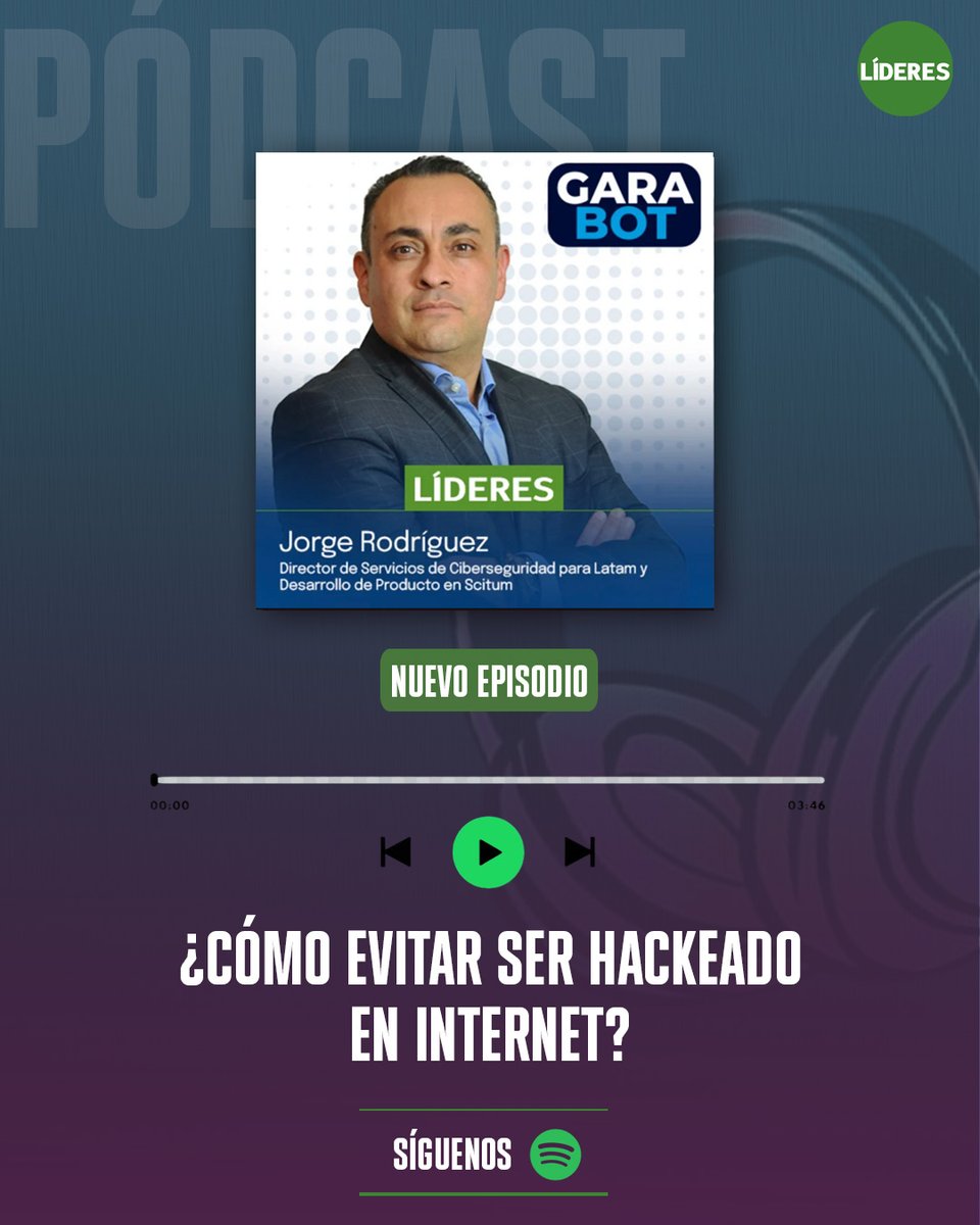 Un nuevo #pódcast con consejos para mejorar la #seguridad de tu información en #Internet. ¿Crees que no puedes ser #hackeado? Escucha este nuevo episodio de #GaraBot » bit.ly/3UTMZJl