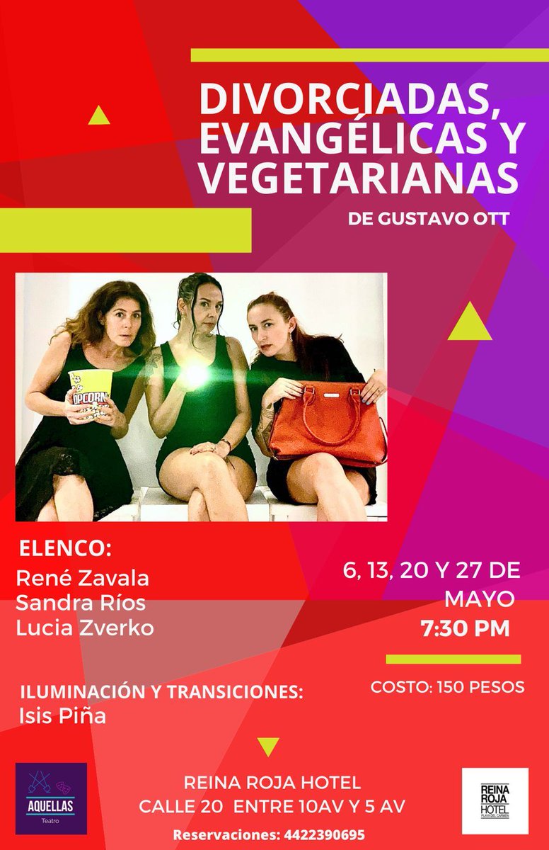 treceveinte_net's tweet photo. La Comedia «Divorciadas, Evangélicas y Vegetarianas» LLega a Playa del Carmen https://t.co/Hhit6gfjXL https://t.co/ki0xuOoy4u