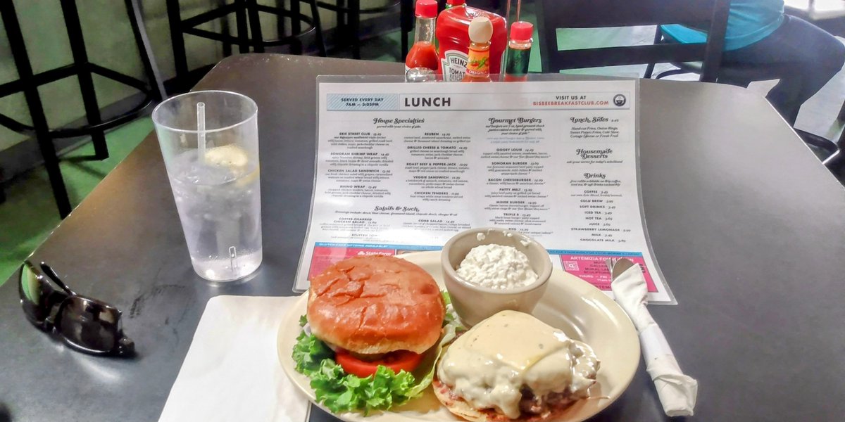 realTomKonopka's tweet photo. Wednesday! One hour hike and then devoured a "Sonoran Burger" at the #bisbeebreakfastclub in historic #Lowell in #Bisbee. INCREDIBLE! https://t.co/twthJum1sr