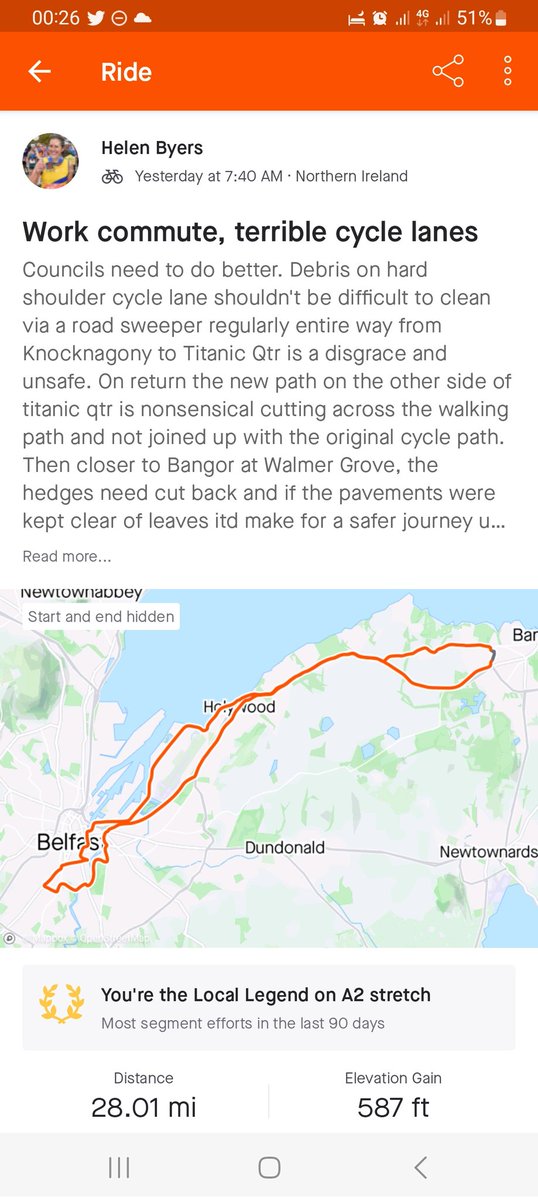 HelenOByers's tweet photo. @SustransNI @carlmcclean @petermartindup @AndrewMuirNI @Barry_ndgreen @belfastcc I assume all parties are keen to improve sustainable transport network? Who can I speak to about the need to clean the hard shoulder etc? #bike #cycling #cyclecommuter #Belfast #Bangor https://t.co/TqCSNauZOc