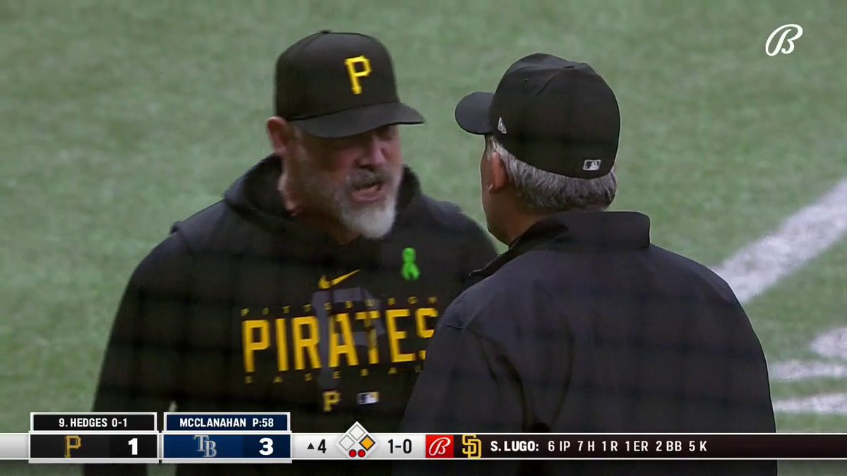 FOX Sports MLB on Twitter "Pirates manager Derek Shelton was HEATED and ran out to the umpire