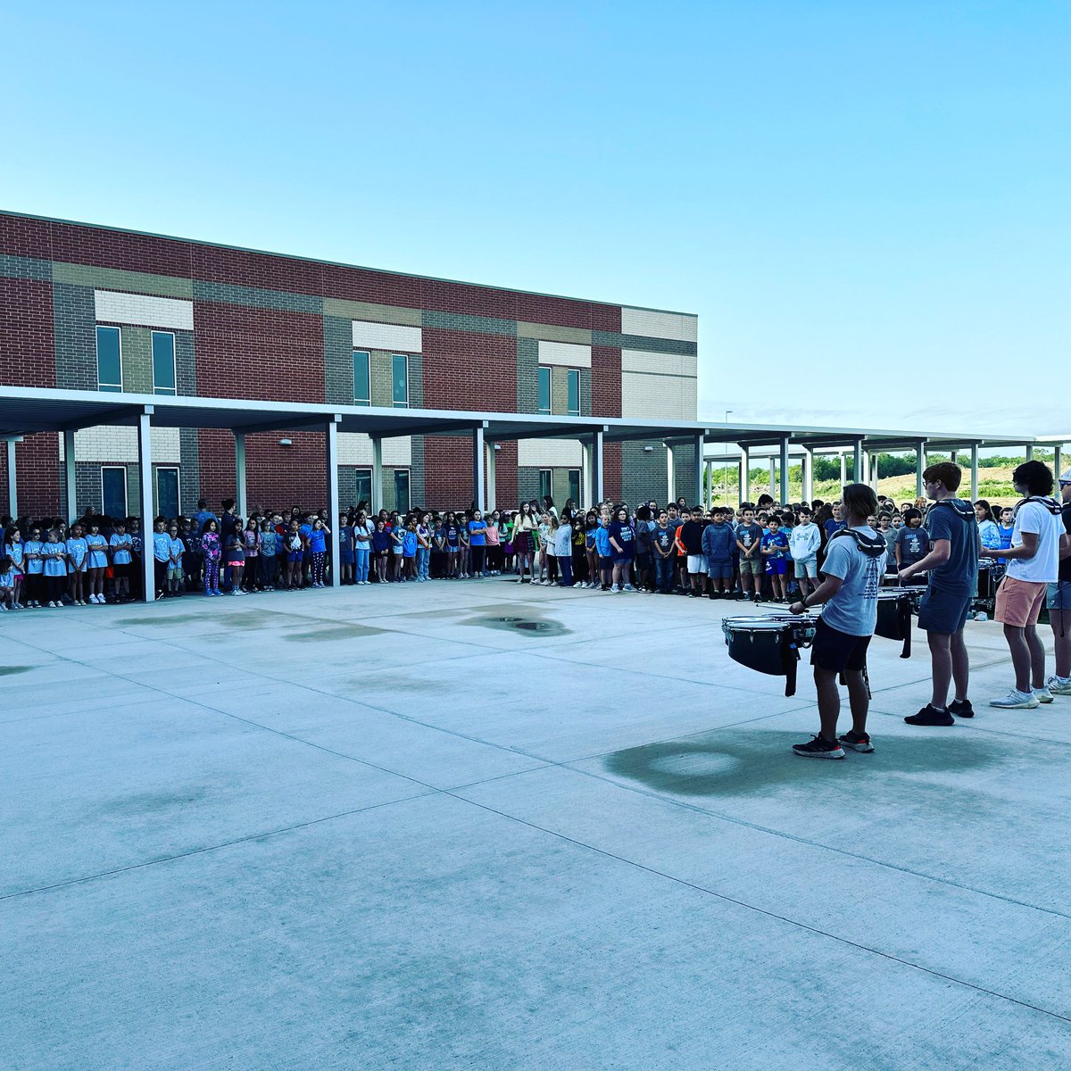 STAAR Parade at <a href="/ChinaSpringES/">China Spring E S</a> with our Cougar Band Drumline!