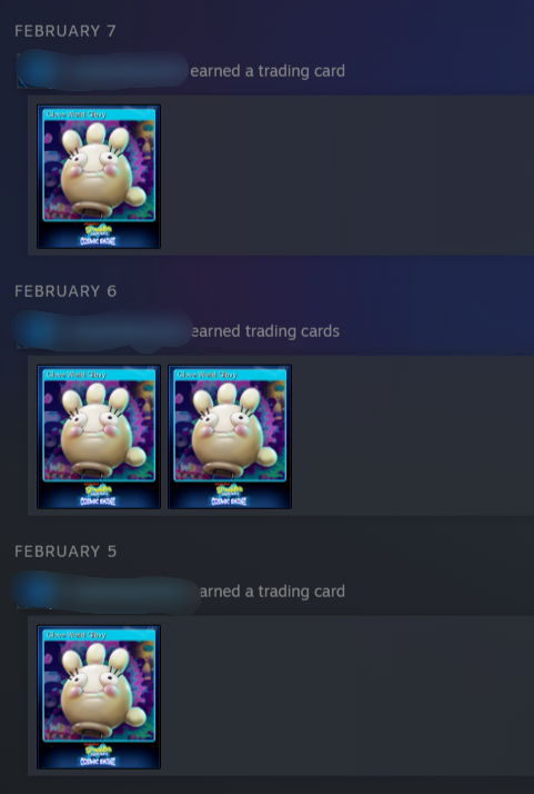 GameArmyVids's tweet photo. I like getting the same Steam trading card 4 times in a row https://t.co/1DIldTIFGE