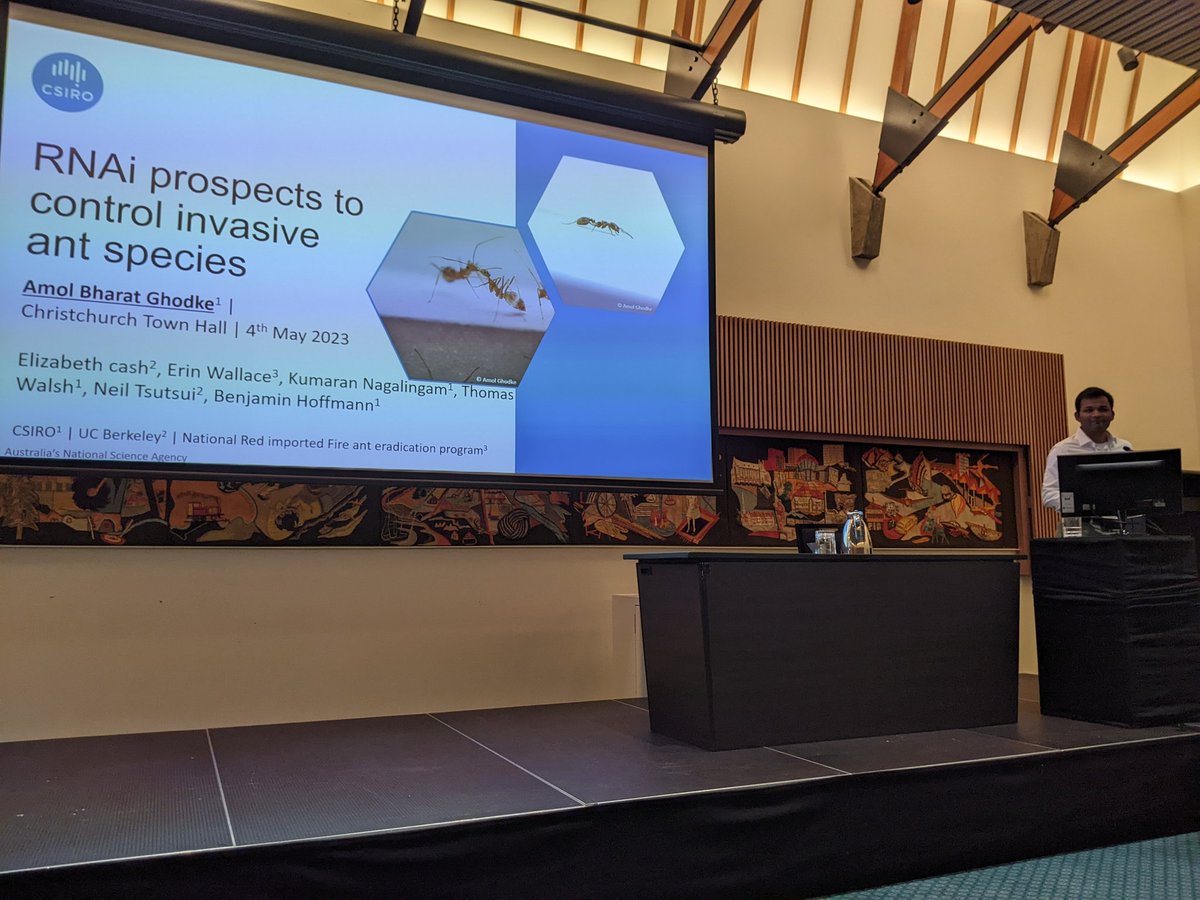 Great talk by <a href="/amol_tej/">Amol Ghodke</a> on the potential of RNAi as a control against invasive ants <a href="/icbi2023/">ICBI 2023</a>