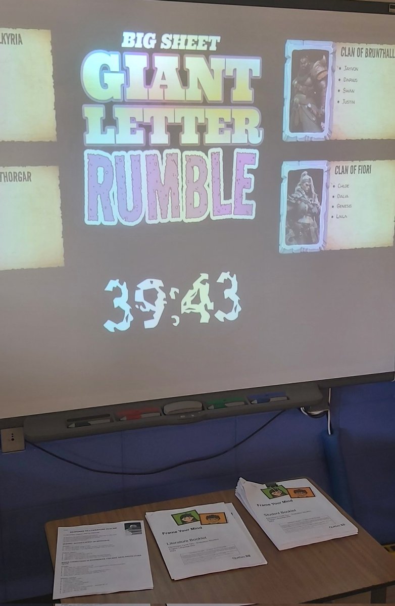 digdeepwithdave's tweet photo. Thanks again to #emc2learning for turning a classic reading response into an epic battle against the giants while our clans find connections to our story! https://t.co/tdJcSnVuxo