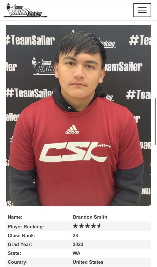 Brandon Smith (@brandonsmithkr) on Twitter photo Thankful to be the 28th punter in the nation! (4th in WA)
Next stop 📍Cheney, WA
<a href="/Chris_Sailer/">Chris Sailer Kicking</a> <a href="/ThePuntFactory/">Aaron Perez</a> <a href="/EWUCoach_Bruce/">Zach Bruce</a> <a href="/CoachBestEWU/">Coach Aaron Best</a> <a href="/coreysampson04/">corey sampson</a> <a href="/BNiesner/">Benjamin</a> Thankful to be the 28th punter in the nation! (4th in WA)
Next stop 📍Cheney, WA
<a href="/Chris_Sailer/">Chris Sailer Kicking</a> <a href="/ThePuntFactory/">Aaron Perez</a> <a href="/EWUCoach_Bruce/">Zach Bruce</a> <a href="/CoachBestEWU/">Coach Aaron Best</a> <a href="/coreysampson04/">corey sampson</a> <a href="/BNiesner/">Benjamin</a>
