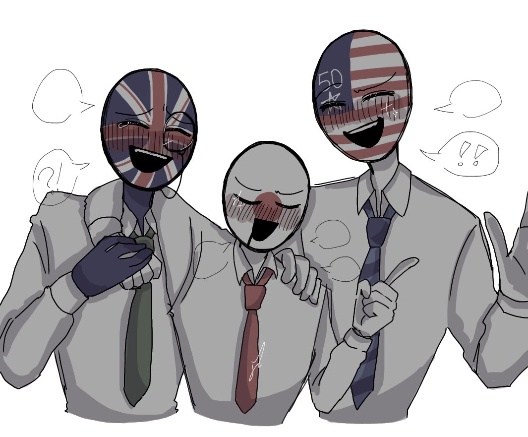 酔っ払い🇺🇸🇯🇵🇬🇧 #カントリーヒューマンズ #CountryHumans #countryhuman, image size:1065x881