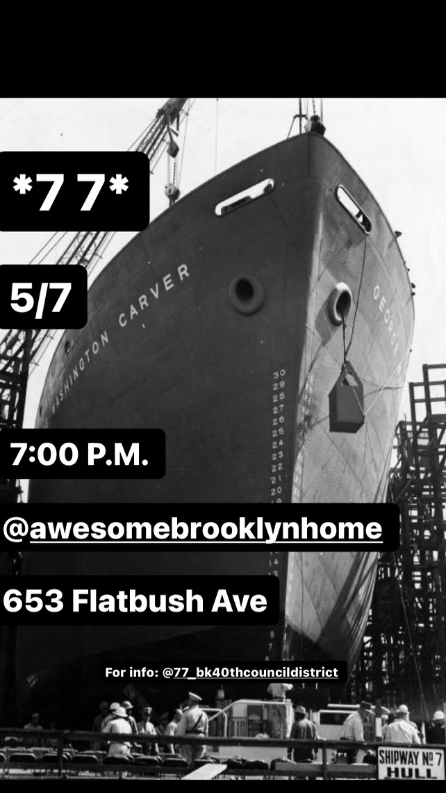 The *7 7* Experience May 7 - mailchi.mp/a28d55f37e84/t… at Awesome Home, 653 Flatbush.
