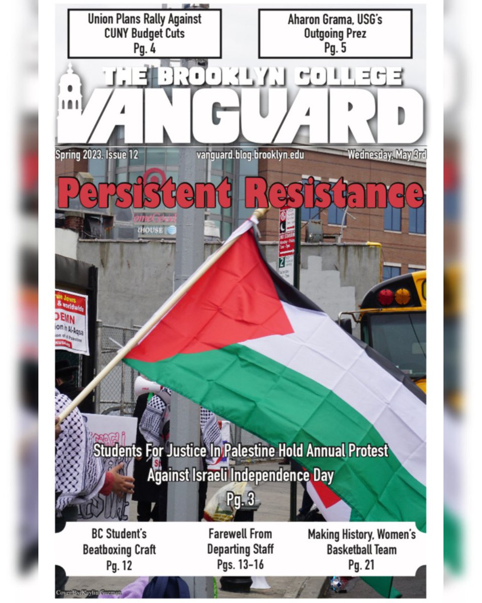 thebcvanguard's tweet photo. Presenting… our last issue for the semester! Read about updates regarding CUNY enrollment; how the BC Dream Team supports immigrant students; and special farewells from our very own Editor-in-Chief, Managing, Arts, and Sports Editors! https://t.co/BEKFUjSlWl https://t.co/PTaWFzm05h