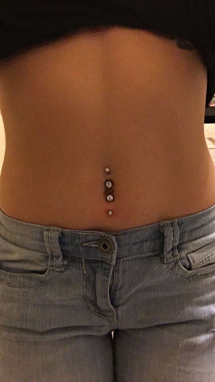 Cute double 2024 belly piercing