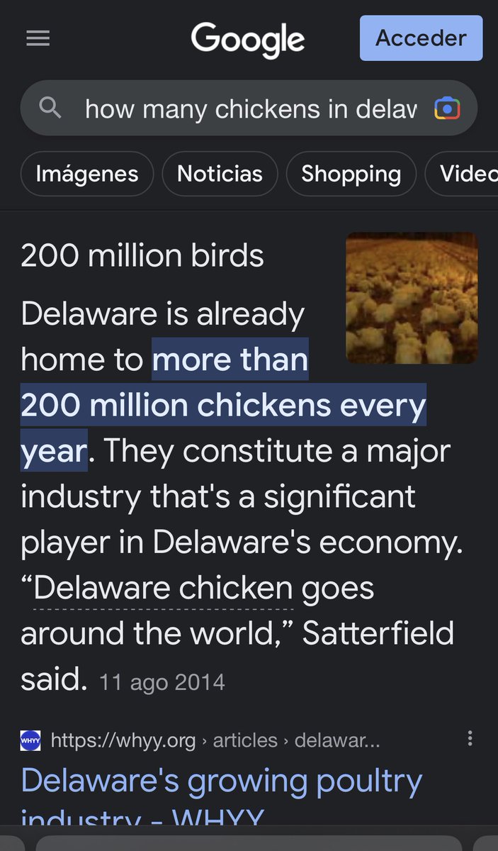 dell_alison's tweet photo. @gallandguile I take it back there are 200 million chickens in Delaware. https://t.co/wKp2ozHDT5