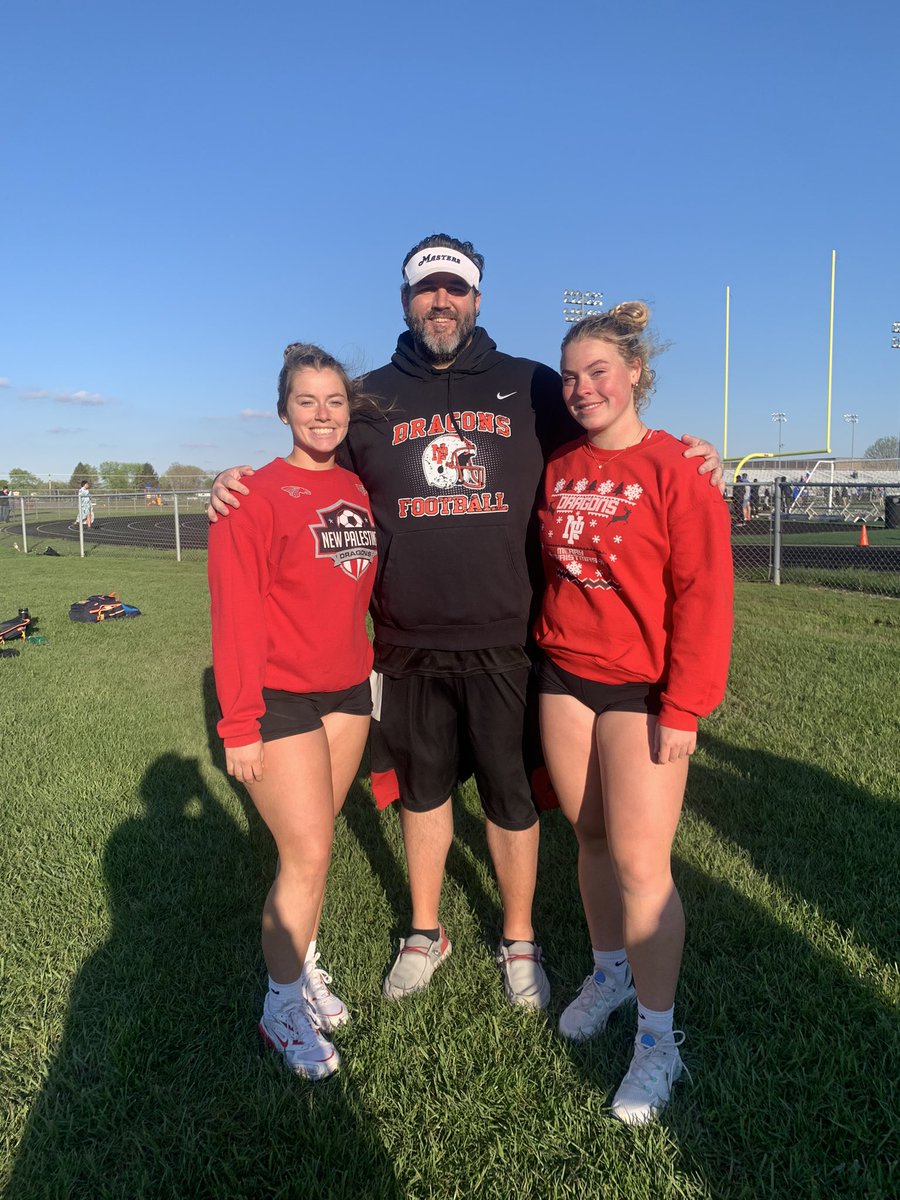 Proud of both these ladies. Another year another Championship picture as Sydney Miller (Discus) &amp; Quin Lumbley (Shot) repeat as Hancock County Champions.