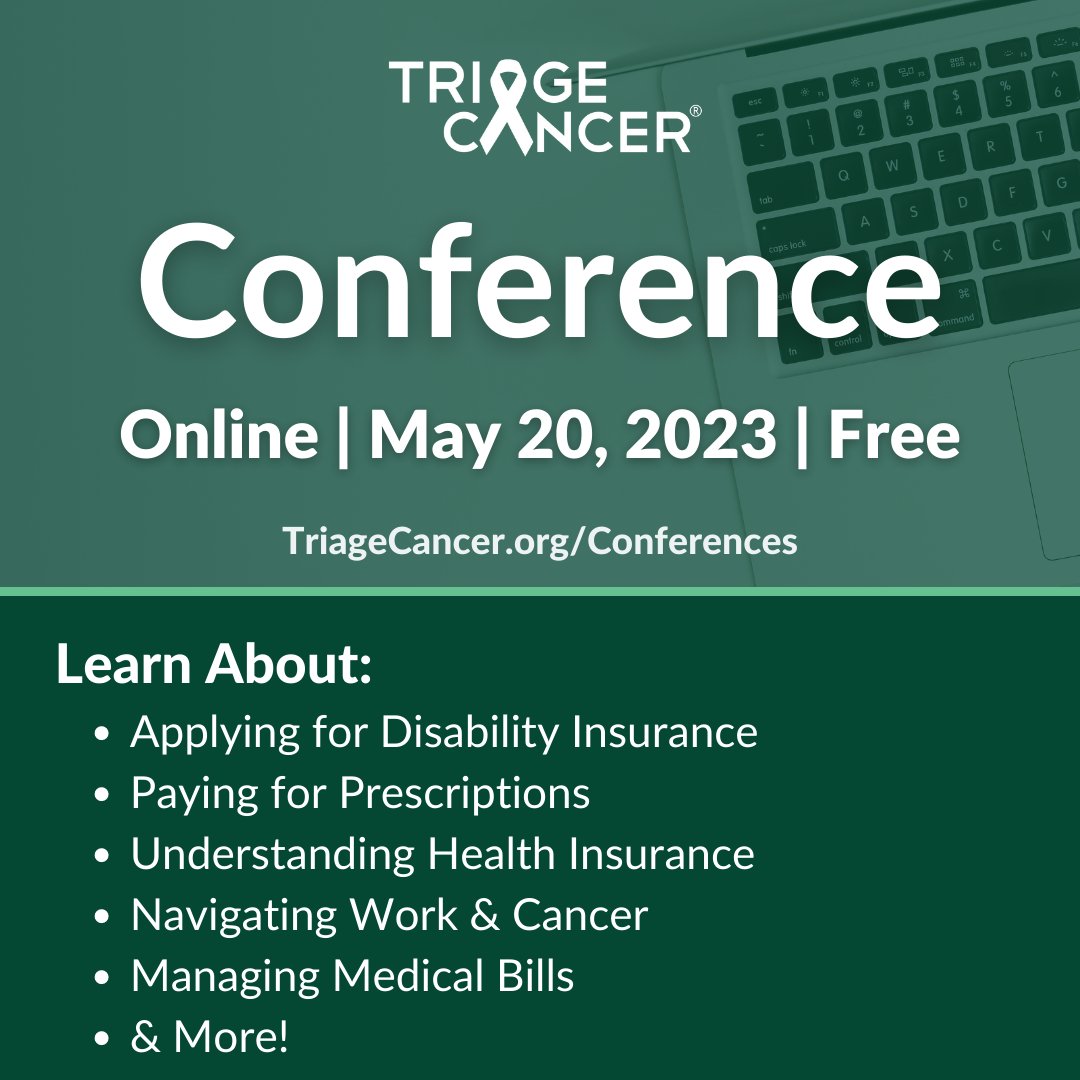 ACureInSight1's tweet photo. Working through treatment or taking time off? Get tips at @TriageCancer’s FREE Conference on 5/20:
https://t.co/OmNe7qCvKj
#TriageTalks #CancerRights #WorkAndCancer #ADA #FMLA https://t.co/y6IQJl7ErW